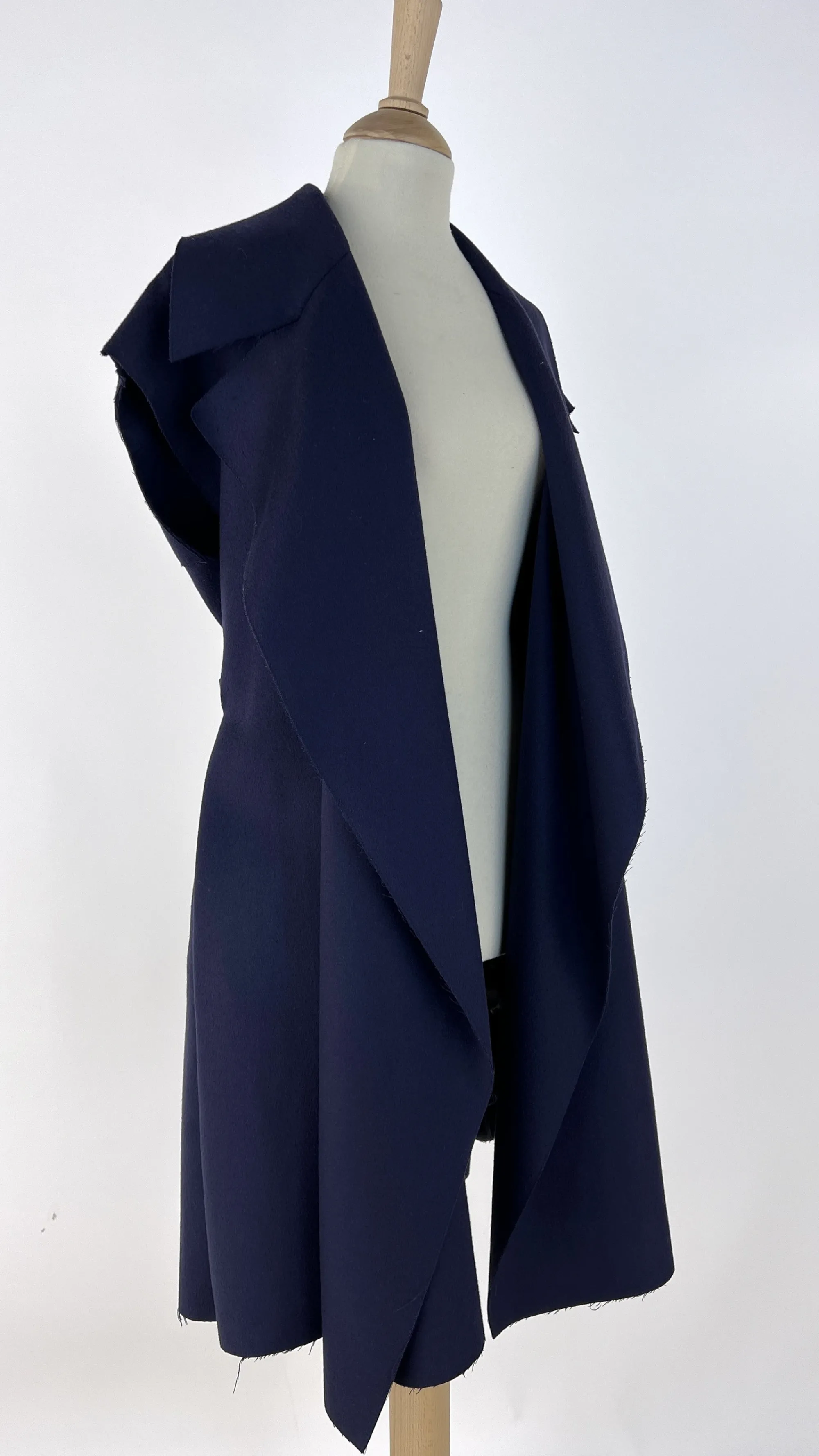 Donna AGNONA Cappotti, Trench, Soprabiti | Blu/azzurro/verde>Soprabito smanicato tagliovivo blu