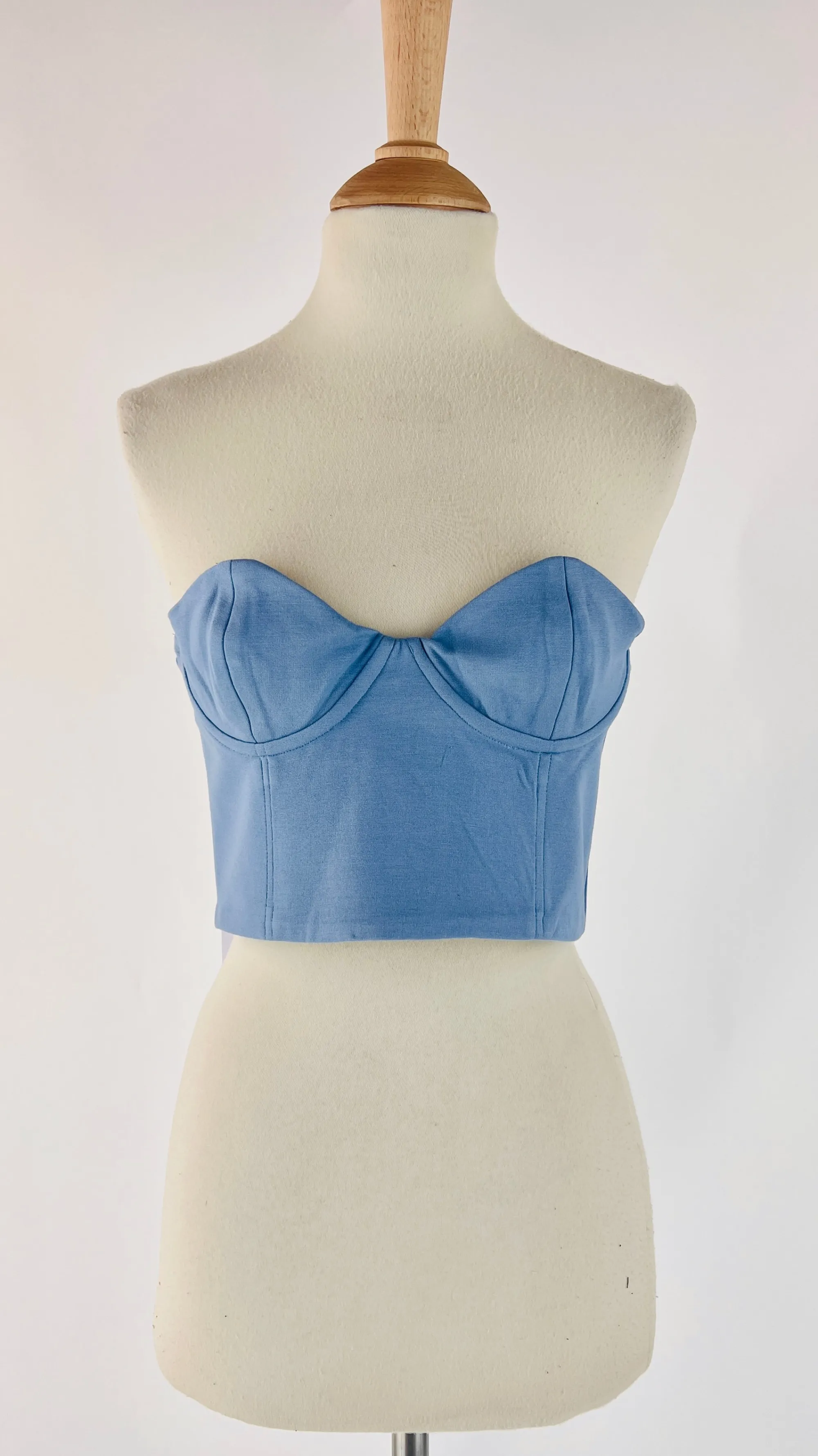 Donna CARLA CARINI Tops E Smanicati | Blu/azzurro/verde>Top a bustier con cartellino