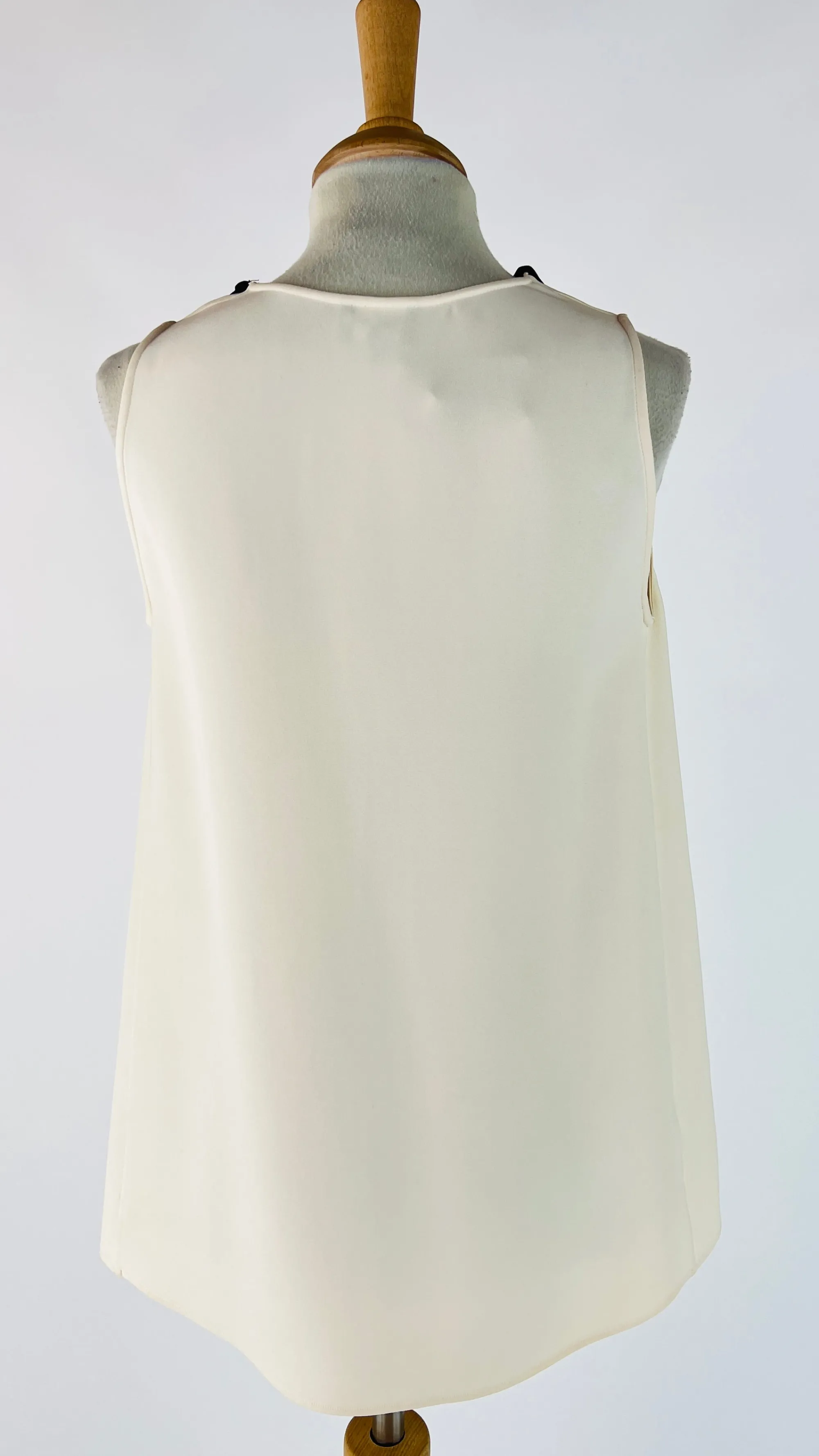 Donna GIORGIO ARMANI Tops E Smanicati | Bianco/nero/grigio>Top bicolor colletto a punta