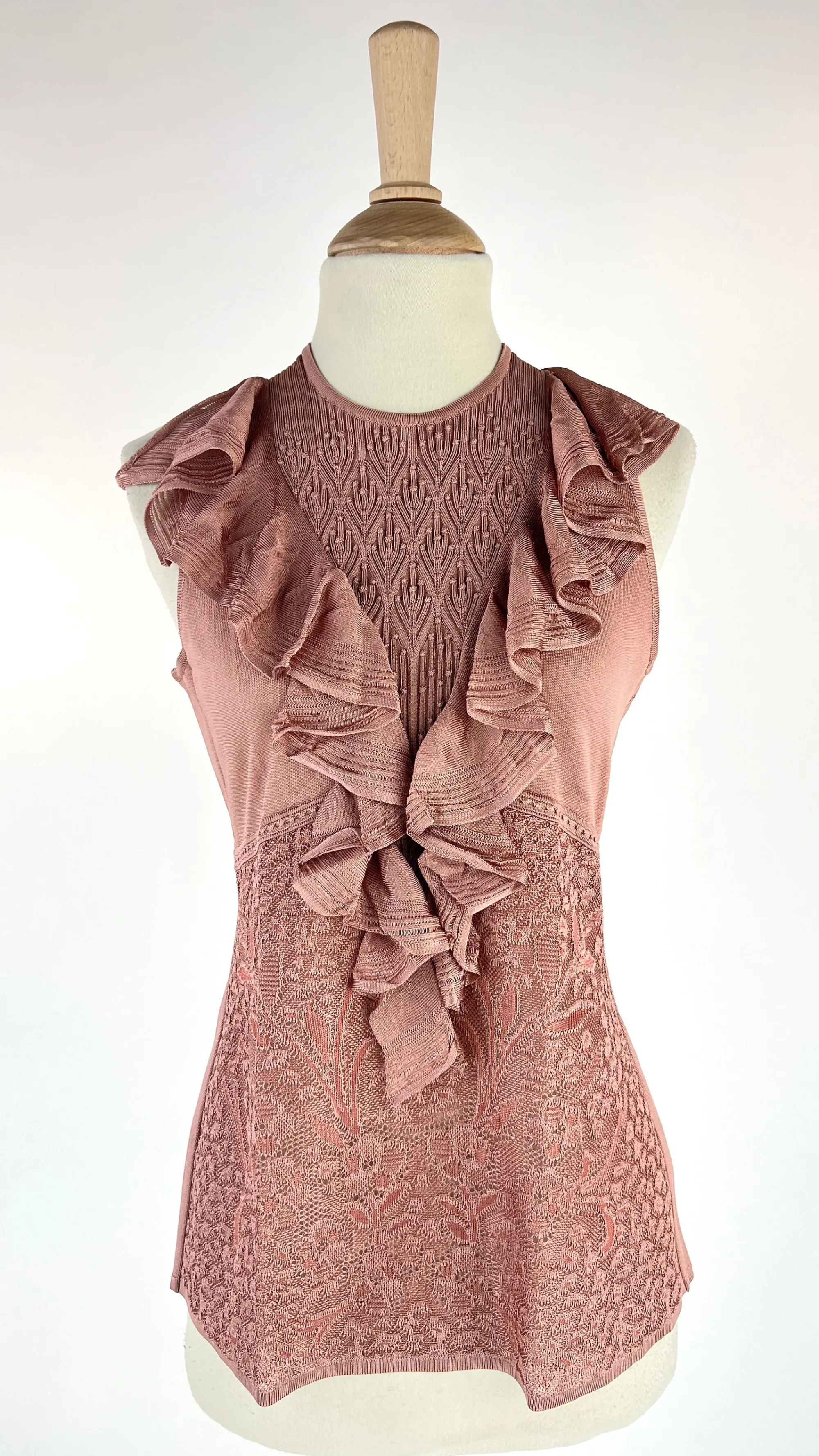 Donna Roberto Cavalli Tops E Smanicati | Rosso/rosa/viola>Top in maglia jacquard