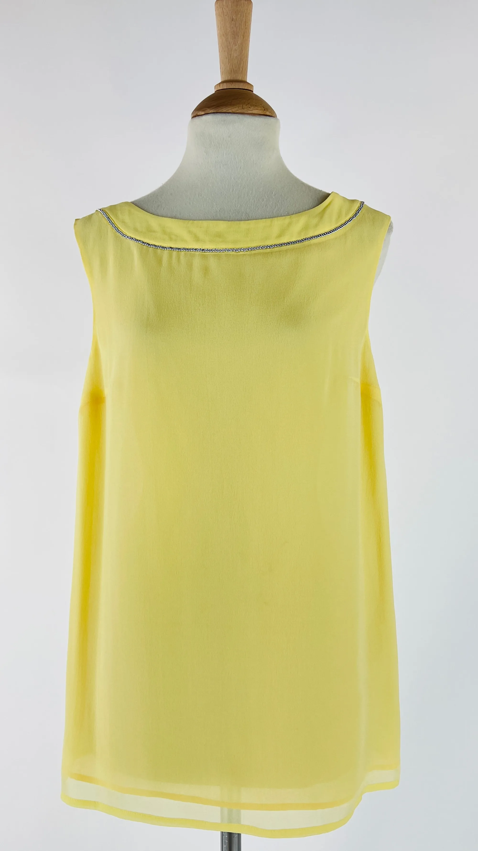 Donna Patrizia Pepe Tops E Smanicati | Giallo/arancione/marrone/oro>Top in seta con mini catena