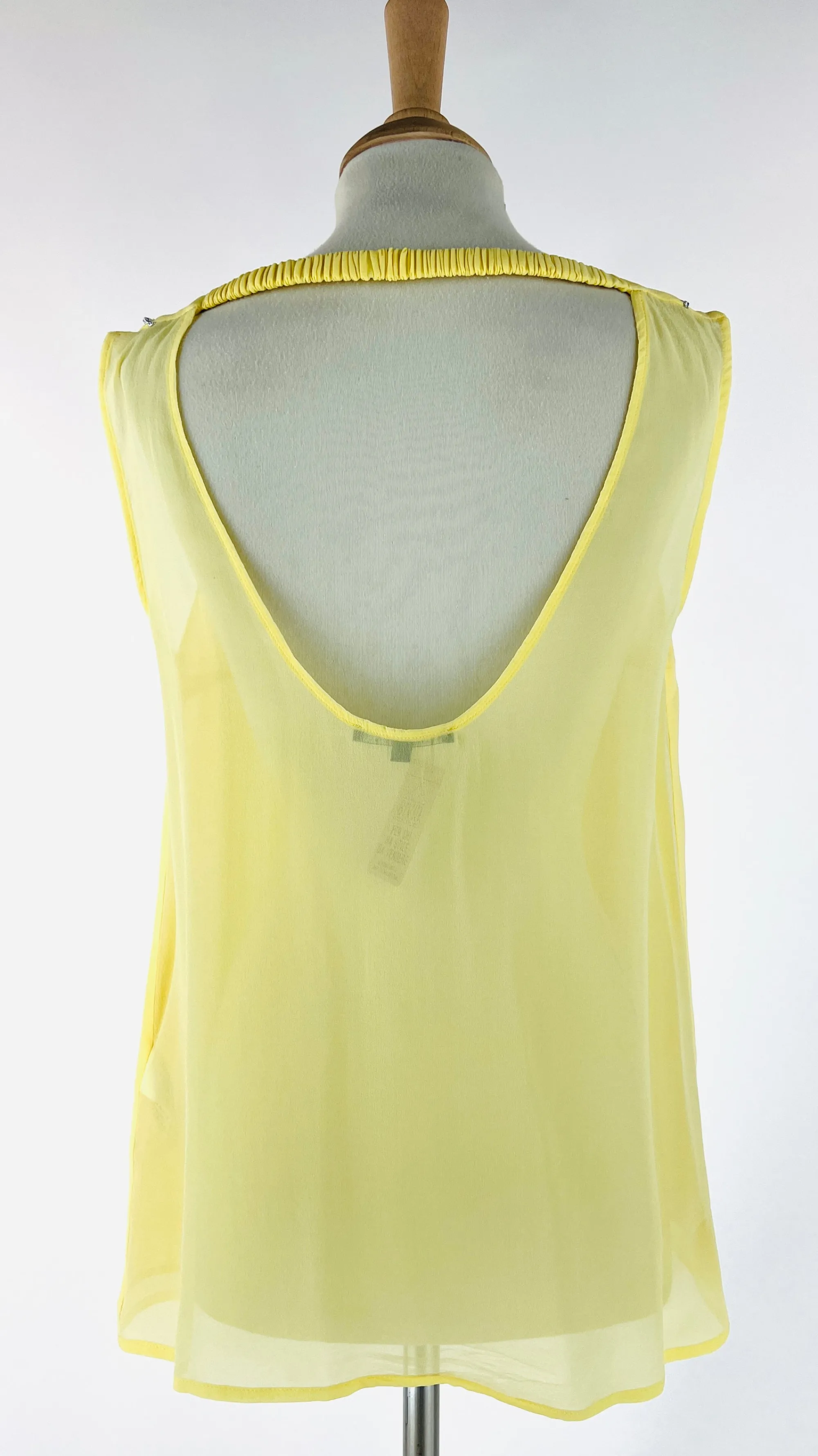 Donna Patrizia Pepe Tops E Smanicati | Giallo/arancione/marrone/oro>Top in seta con mini catena