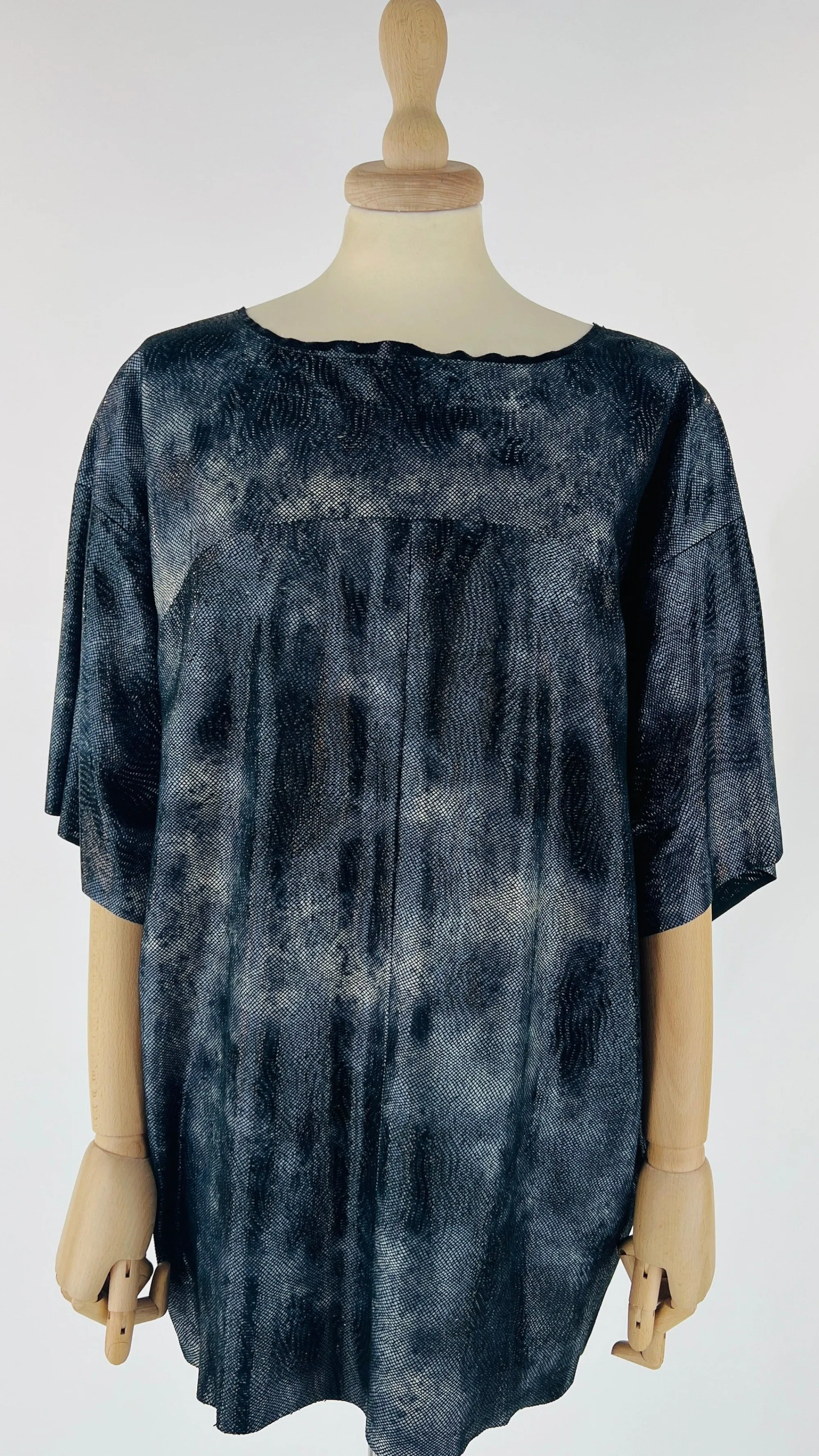 Donna Drome T-shirts E Bluse | Bianco/nero/grigio>Top oversized in pelle fantasia animelier