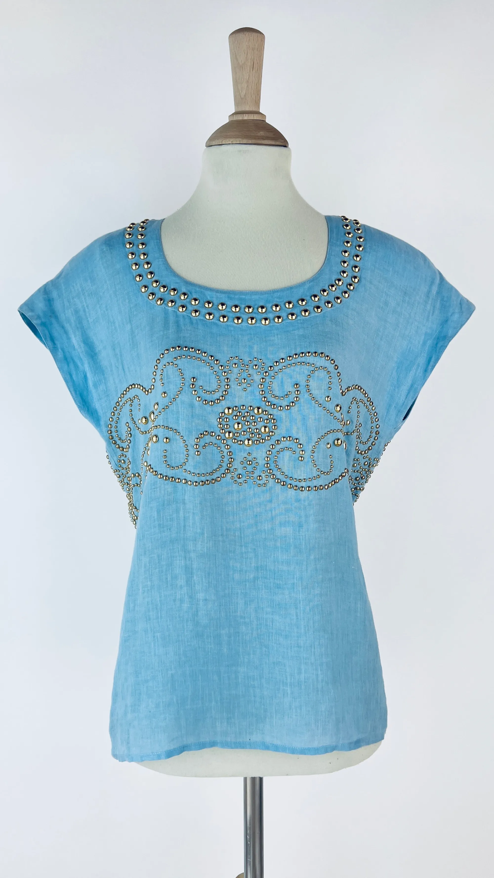 Donna Fontana Couture T-shirts E Bluse>Top vintage con borchie