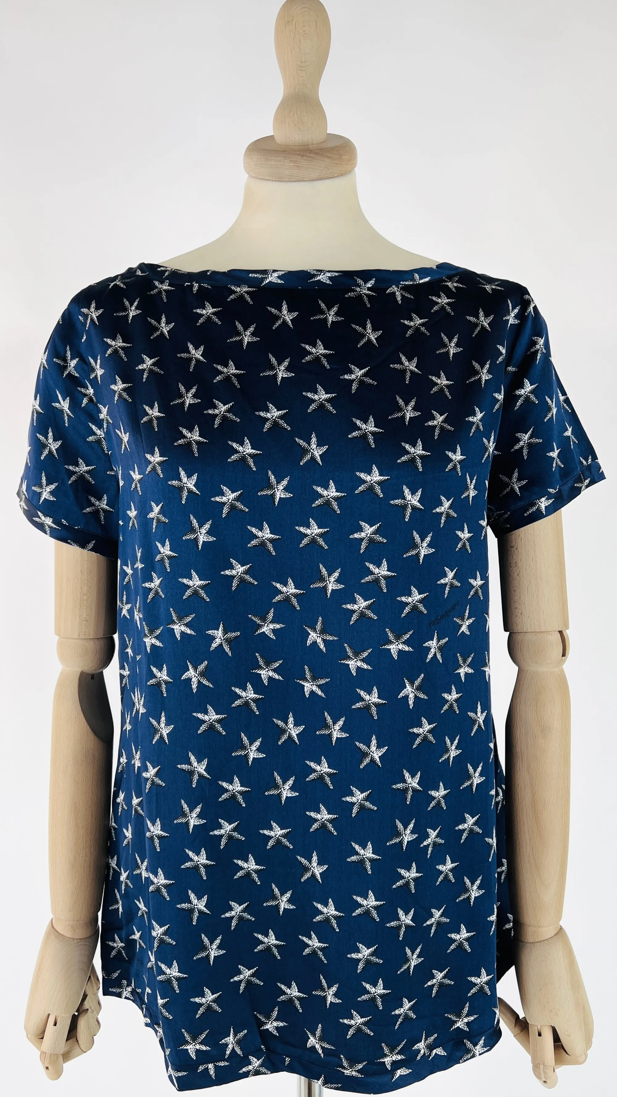 Donna Yves Saint Laurent T-shirts E Bluse | Blu/azzurro/verde>Top vintage con stelle marine