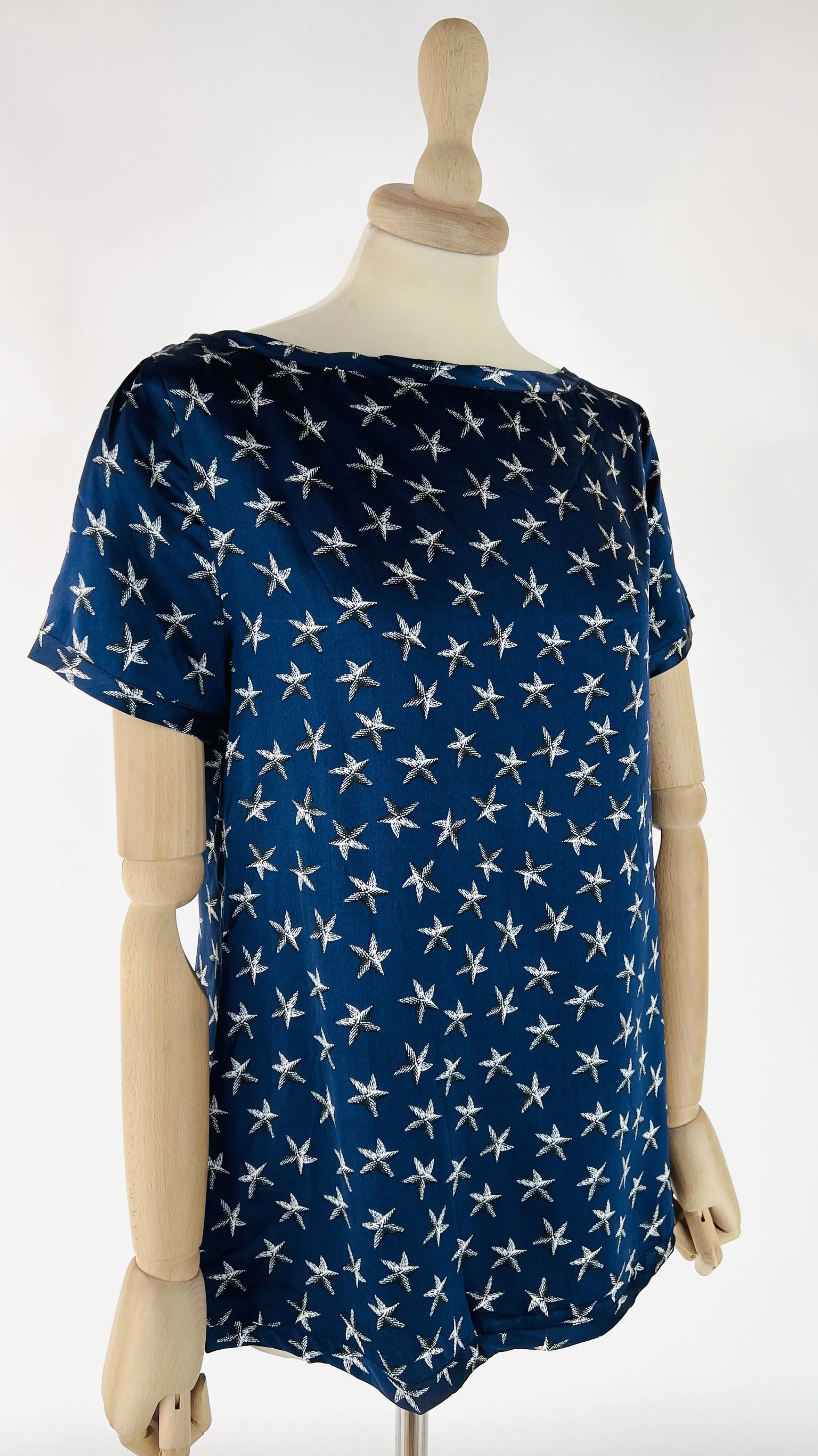 Donna Yves Saint Laurent T-shirts E Bluse | Blu/azzurro/verde>Top vintage con stelle marine
