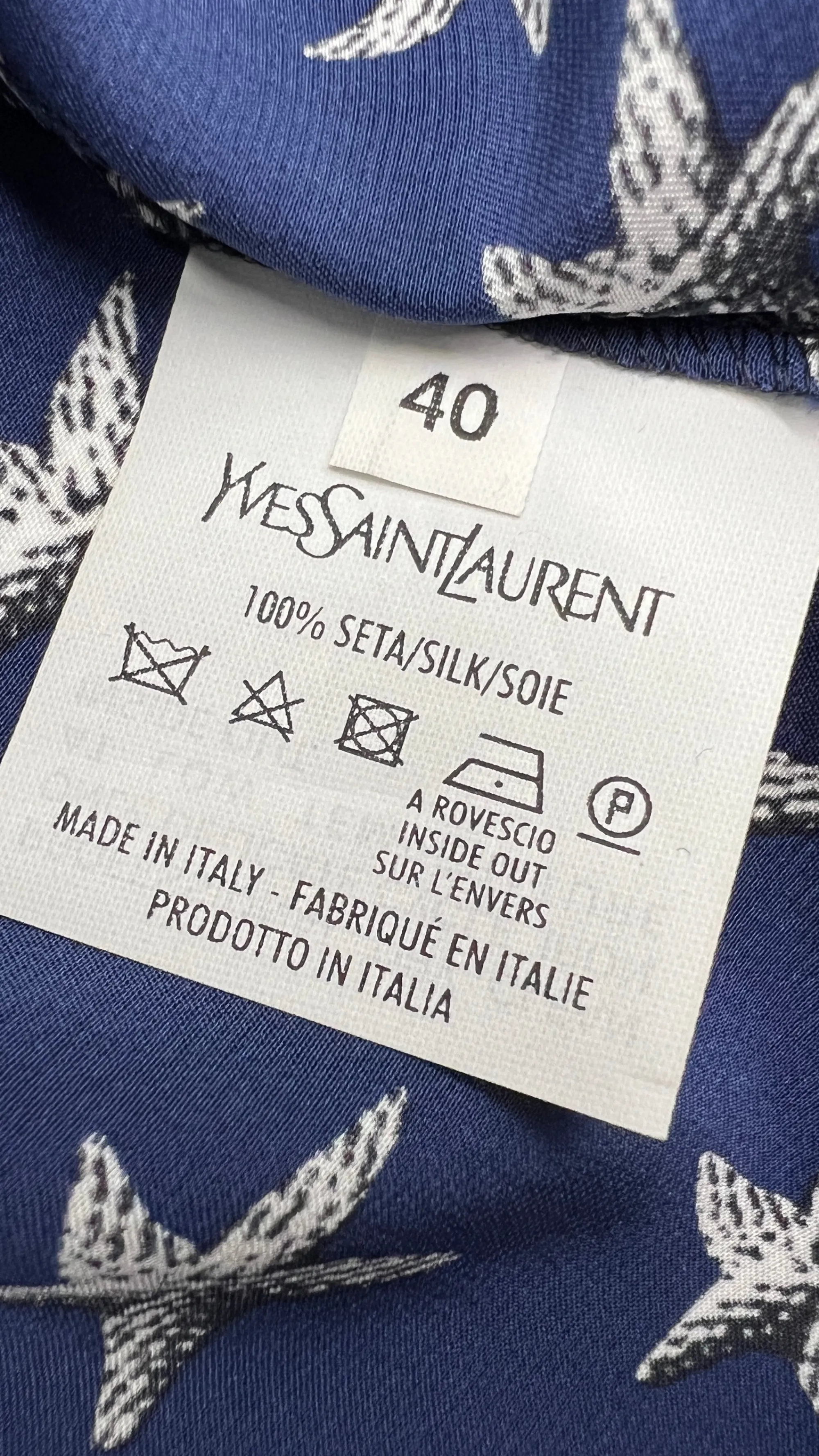 Donna Yves Saint Laurent T-shirts E Bluse | Blu/azzurro/verde>Top vintage con stelle marine