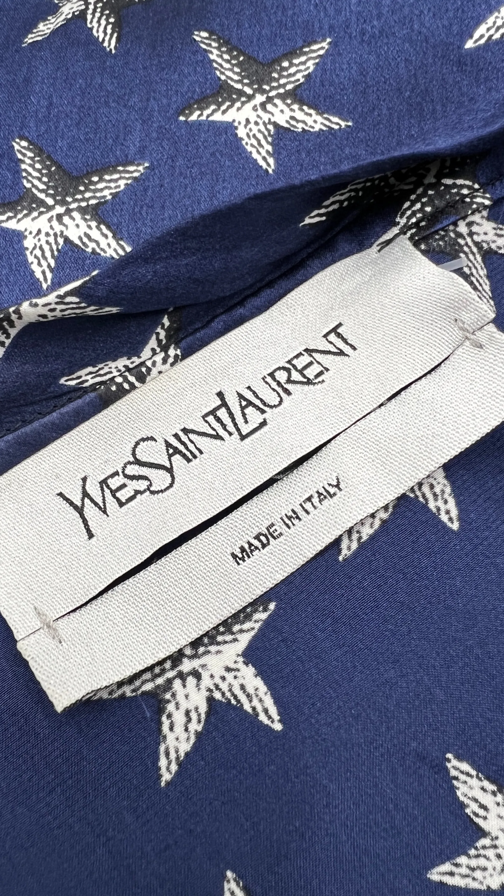 Donna Yves Saint Laurent T-shirts E Bluse | Blu/azzurro/verde>Top vintage con stelle marine