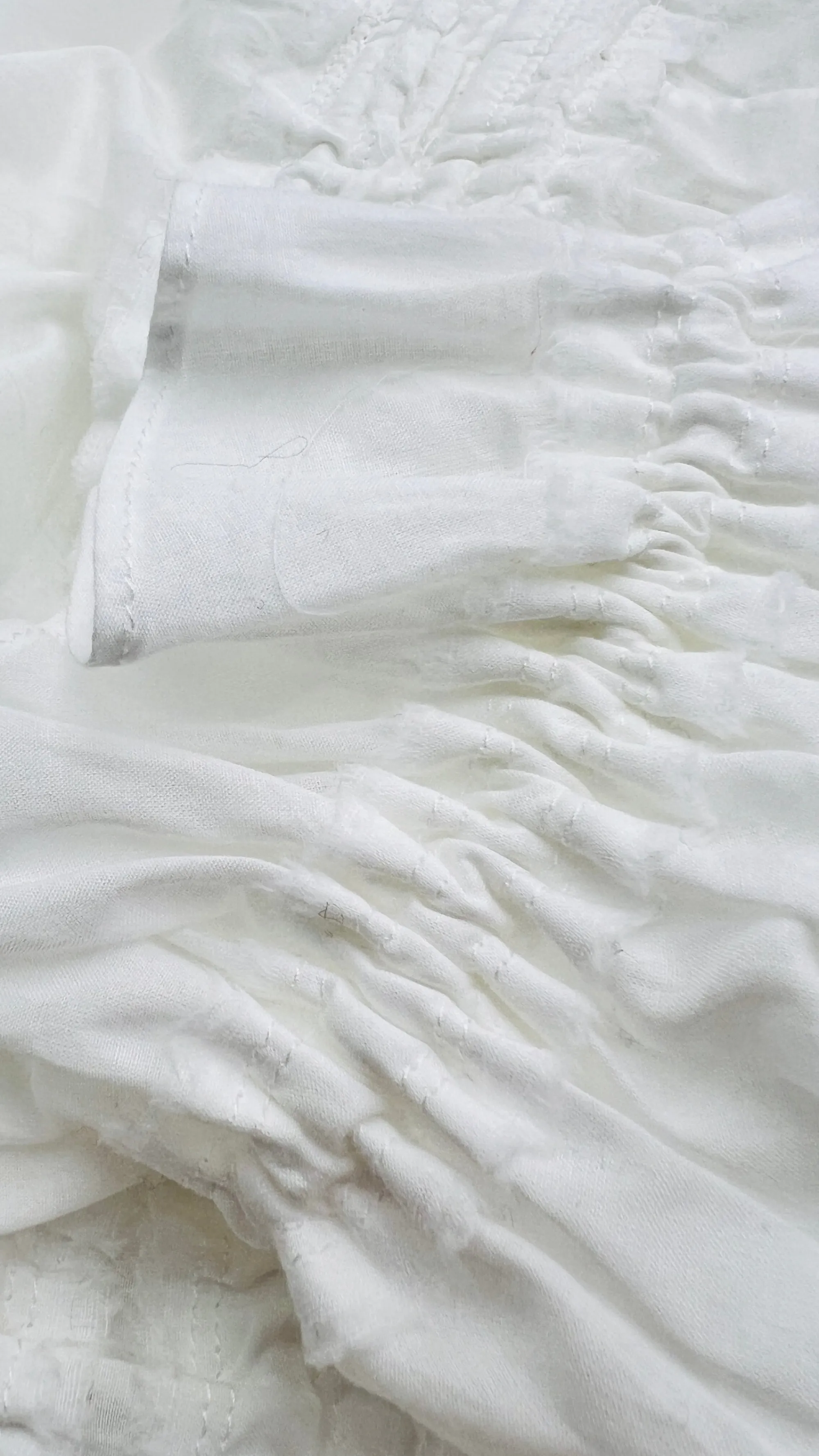 Donna Yves Saint Laurent Longsleeves | Bianco/nero/grigio>Top vintage off-shoulder con arricciature