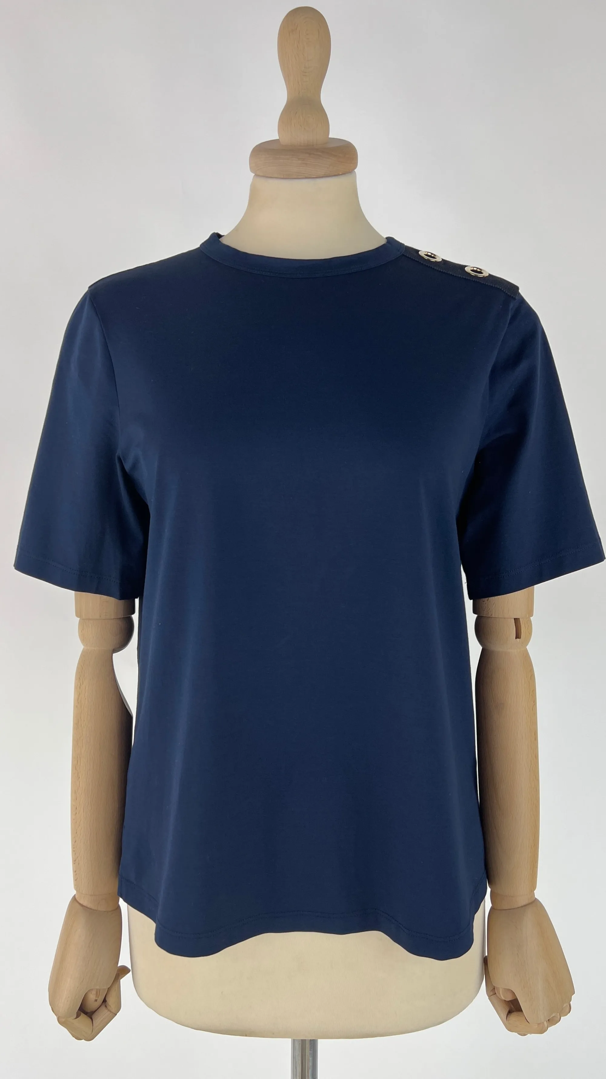 Donna HERNO T-shirts E Bluse | Blu/azzurro/verde>T-shirt con anelli sulla spalla