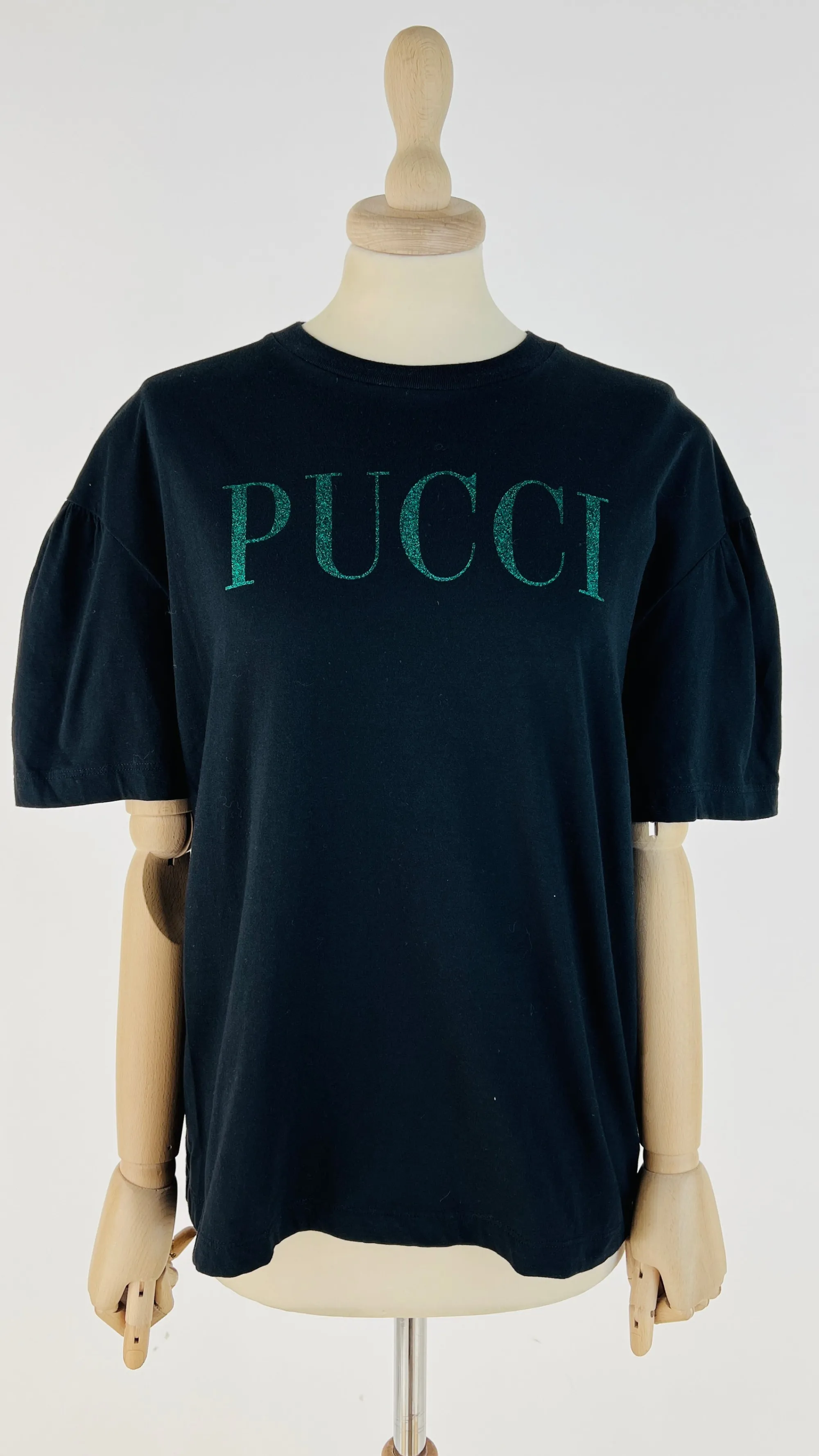 Donna Emilio Pucci T-shirts E Bluse | Bianco/nero/grigio>T-shirt con scritta glitterata