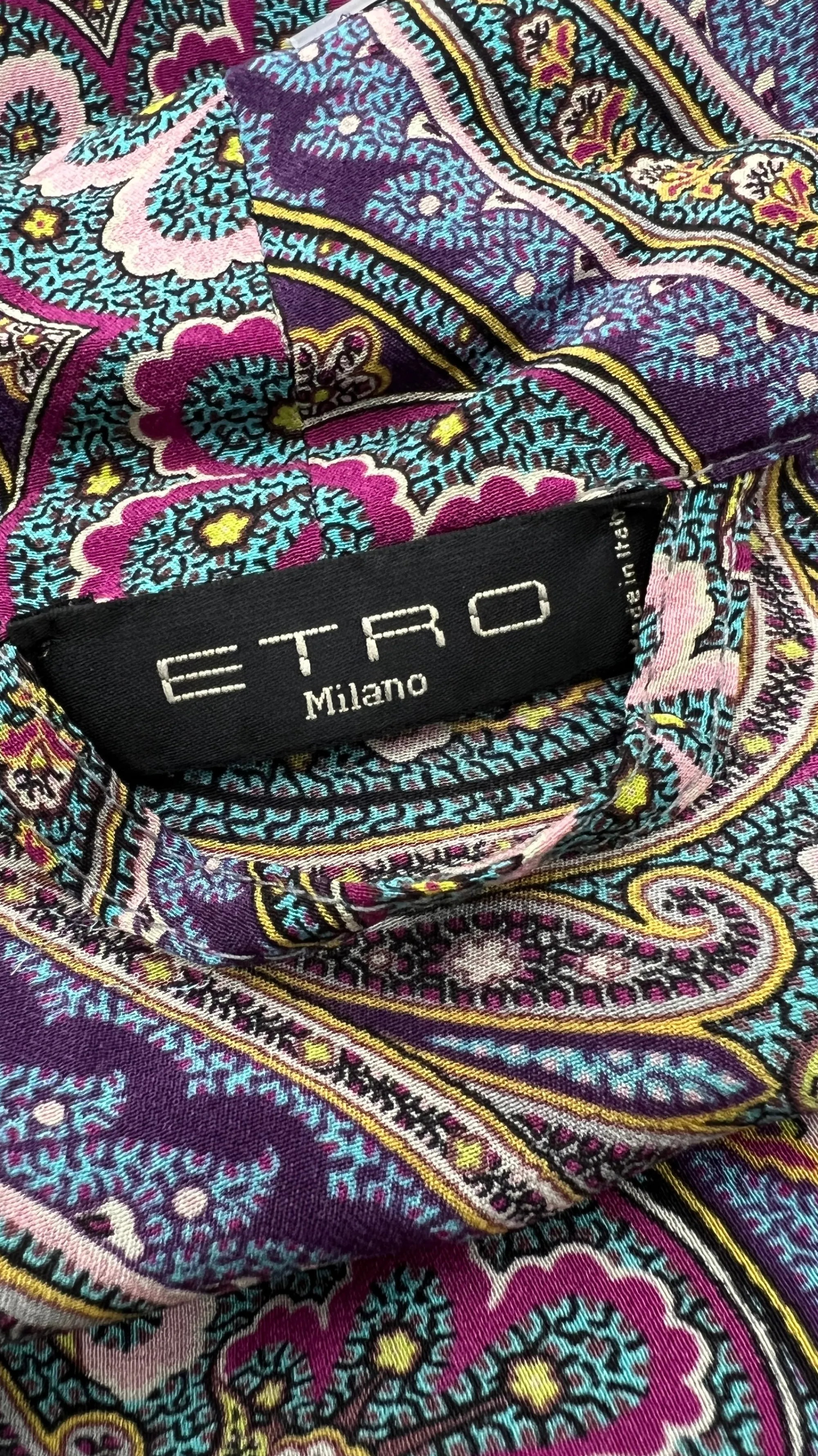 Donna ETRO Longsleeves | Fantasie>Vestaglia paisley con cinta