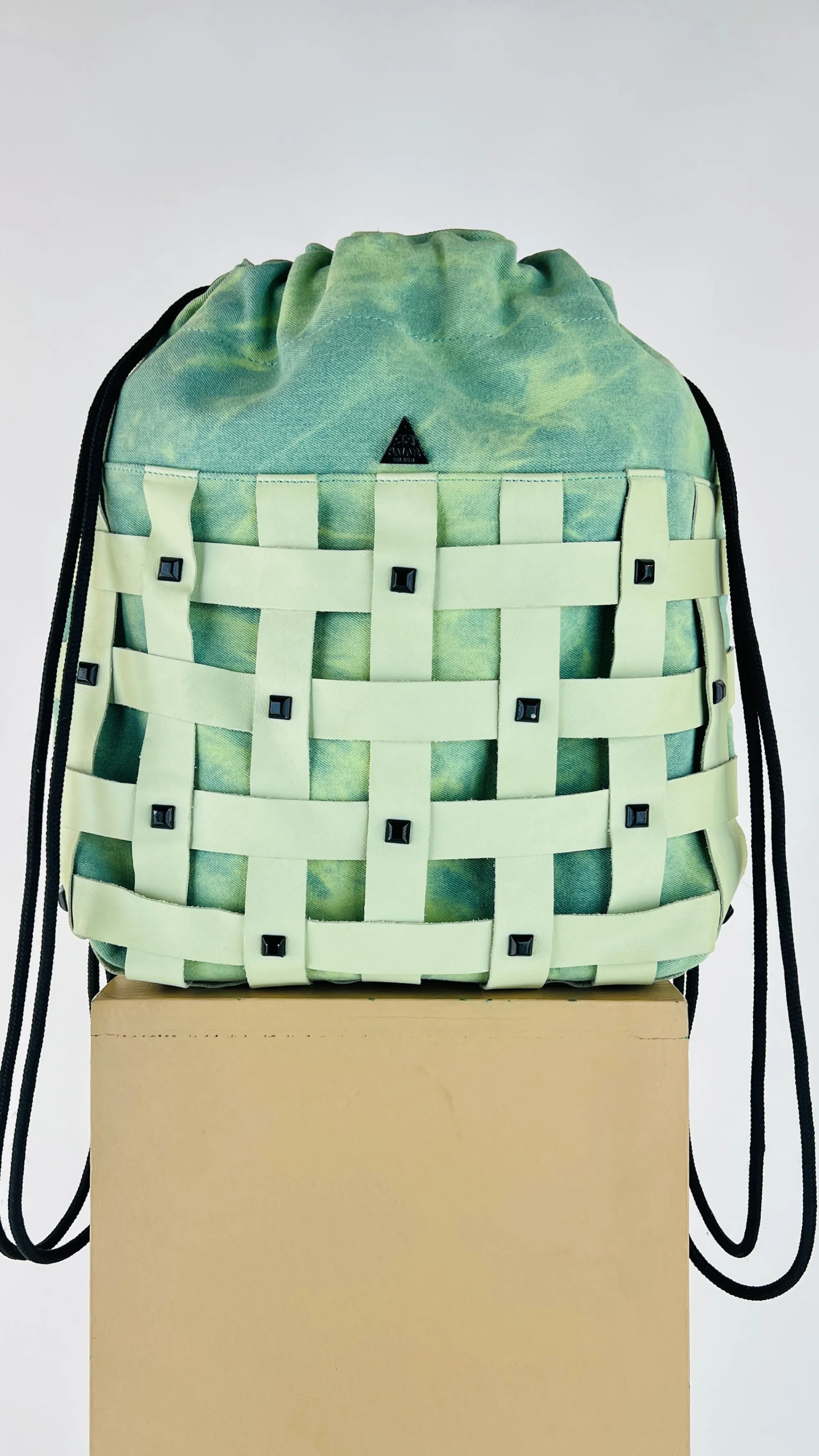 Donna SALAR Milano Borse | Blu/azzurro/verde>Zaino tie dye dettaglio intreccio