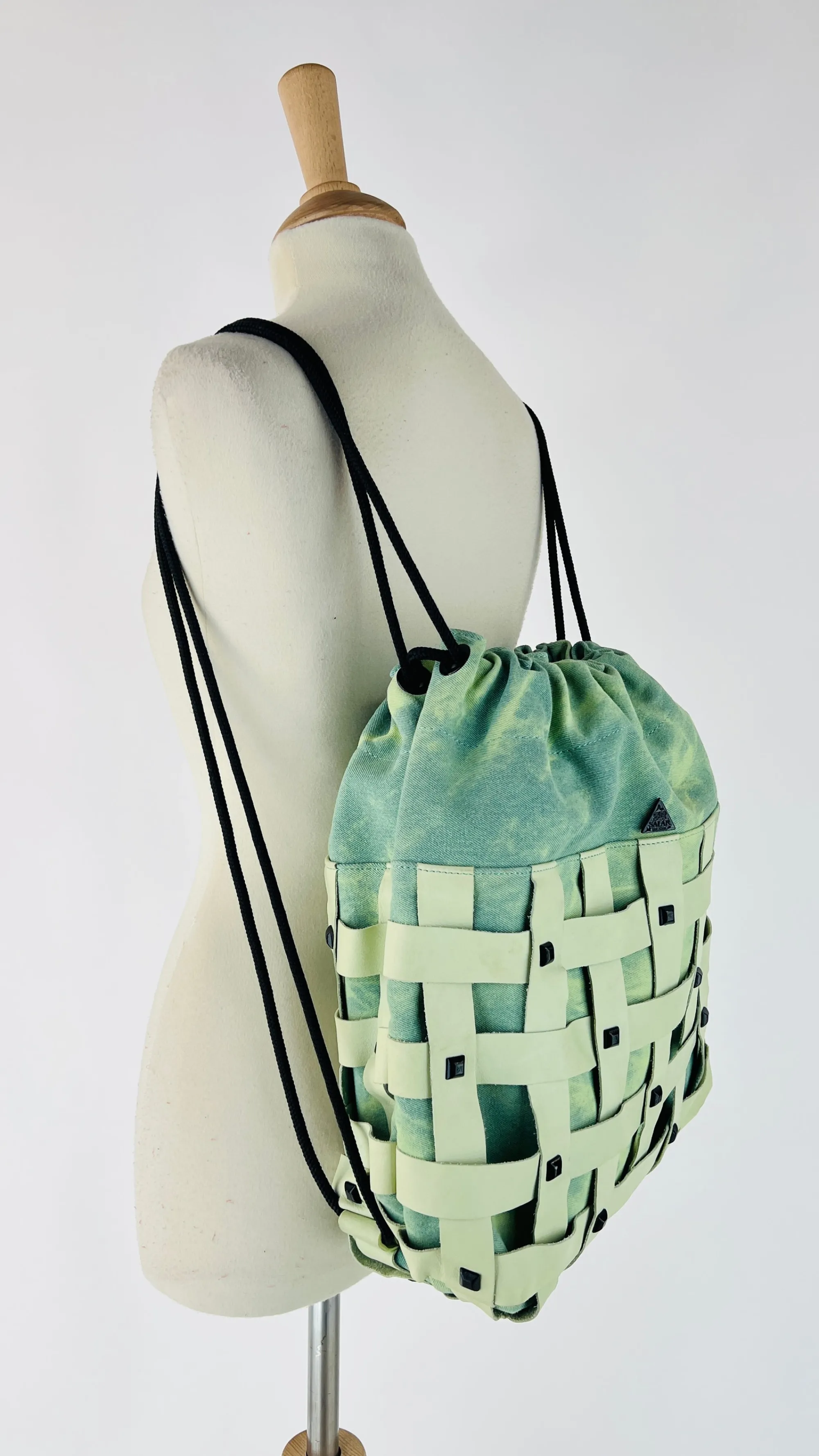 Donna SALAR Milano Borse | Blu/azzurro/verde>Zaino tie dye dettaglio intreccio